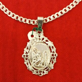 CONJUNTO MEDALLA SEÑOR HUMILDAD + CADENA PLATA 1ª LEY